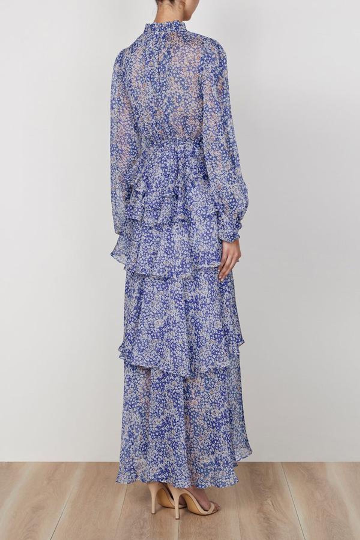 Shona Joy Garner Drawstring Maxi Dress Floral Size 10 - Image 3