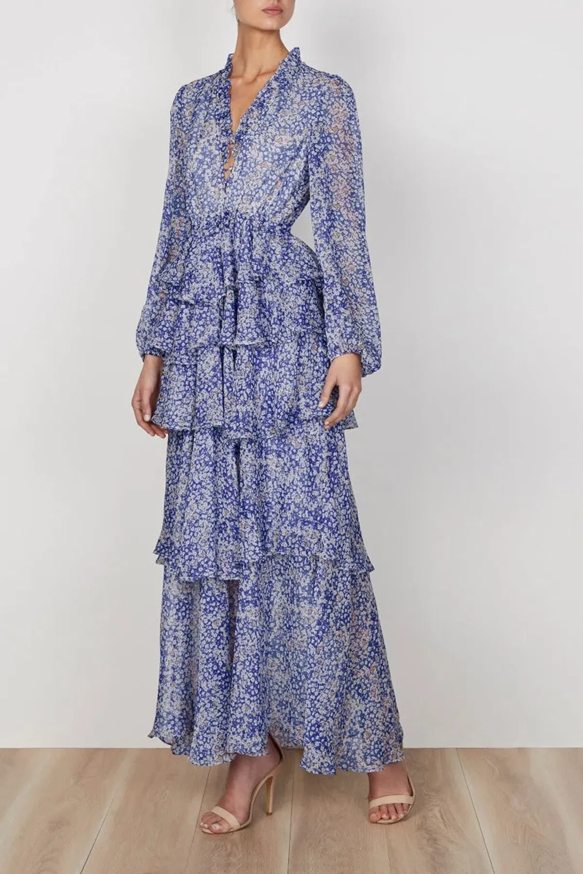 Shona Joy Garner Drawstring Maxi Dress Floral Size 10 for rent on The Volte - main image
