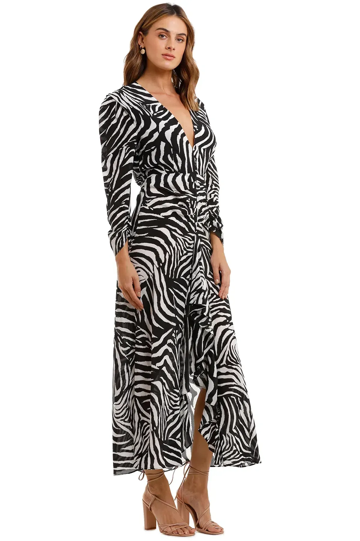 RIXO London Paloma Zebra Maxi Dress Print Size 12 - Image 2