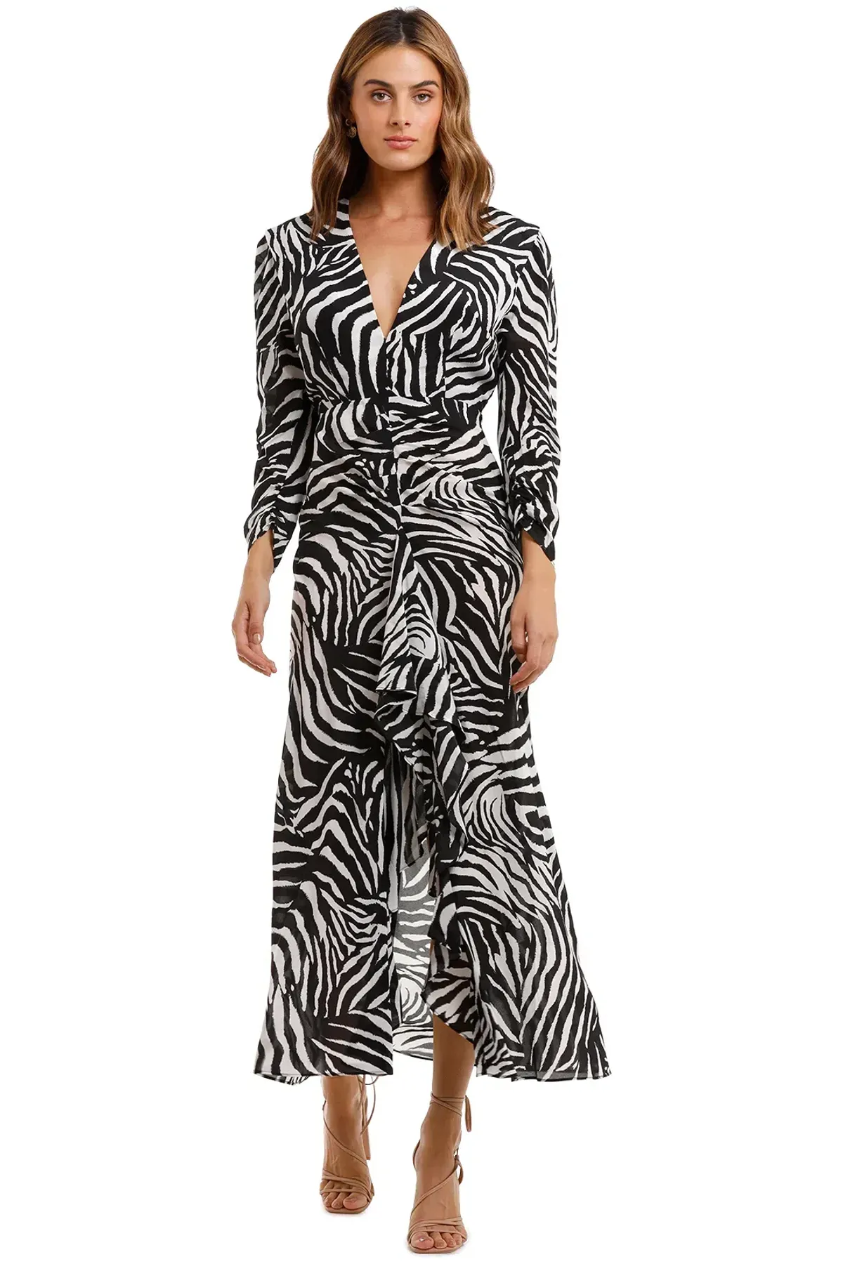 RIXO London Paloma Zebra Maxi Dress Print Size 12 - Image 1