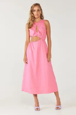Sovere Mode Midi Dress Pink Size 6 for rent on The Volte - image 1