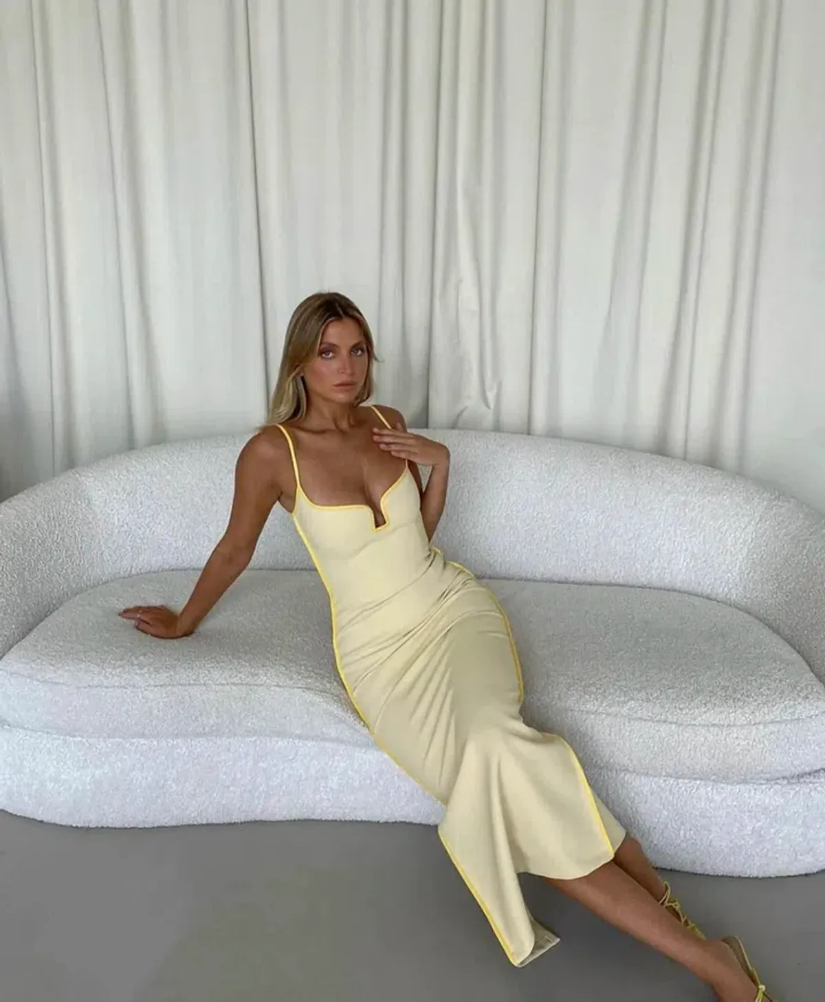 Paris Georgia Marlo Dress Yellow Size 6 for rent on The Volte - main image