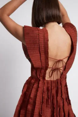 Aje Hybrid Midi Dress Burgundy Size 8 for rent on The Volte - image 2