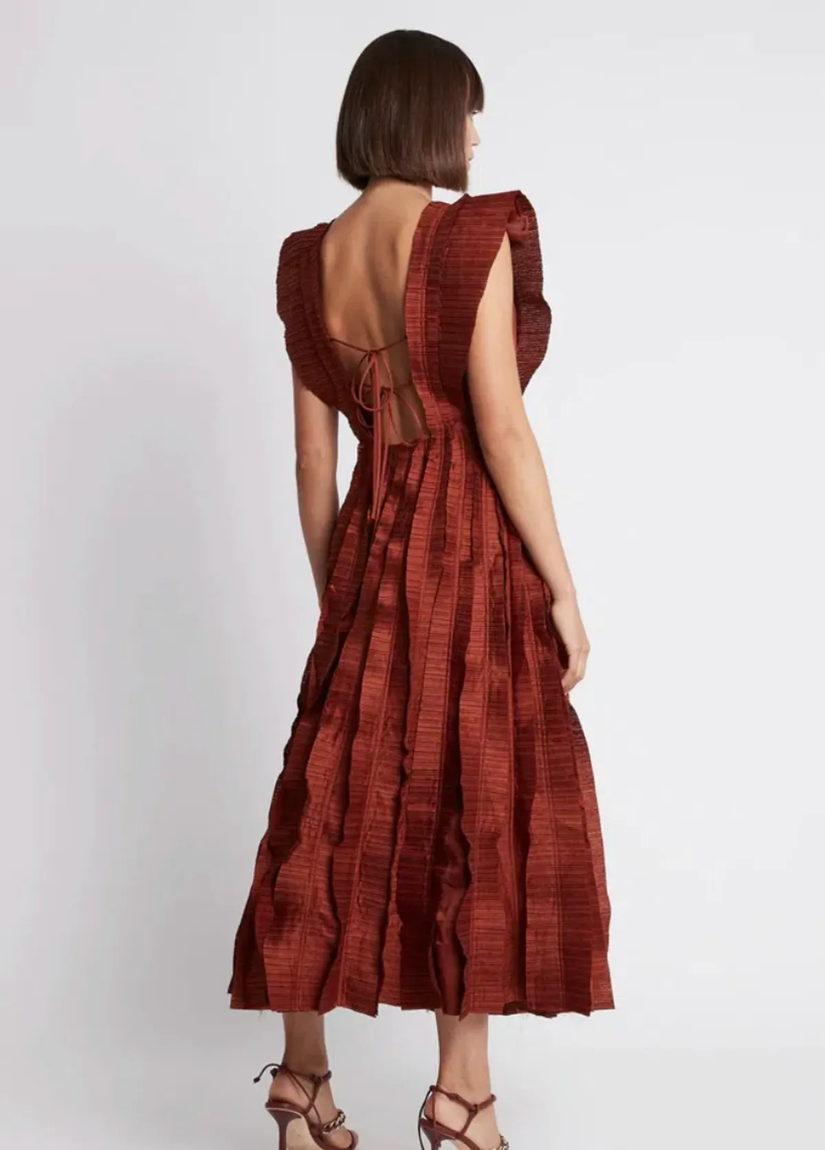 Aje Hybrid Midi Dress Burgundy Size 8 - Image 2