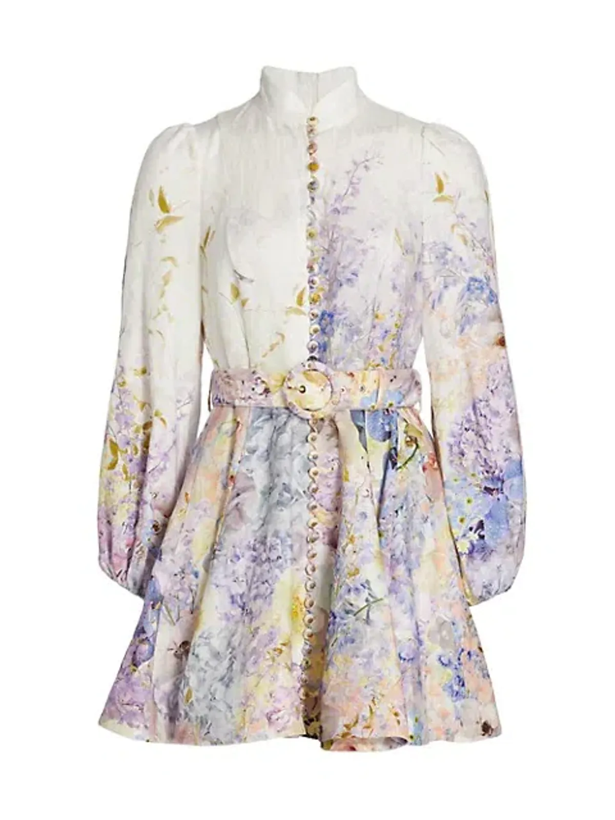 Zimmermann Rhythmic Buttoned Mini Dress Garden Size 3/AU - Image 4