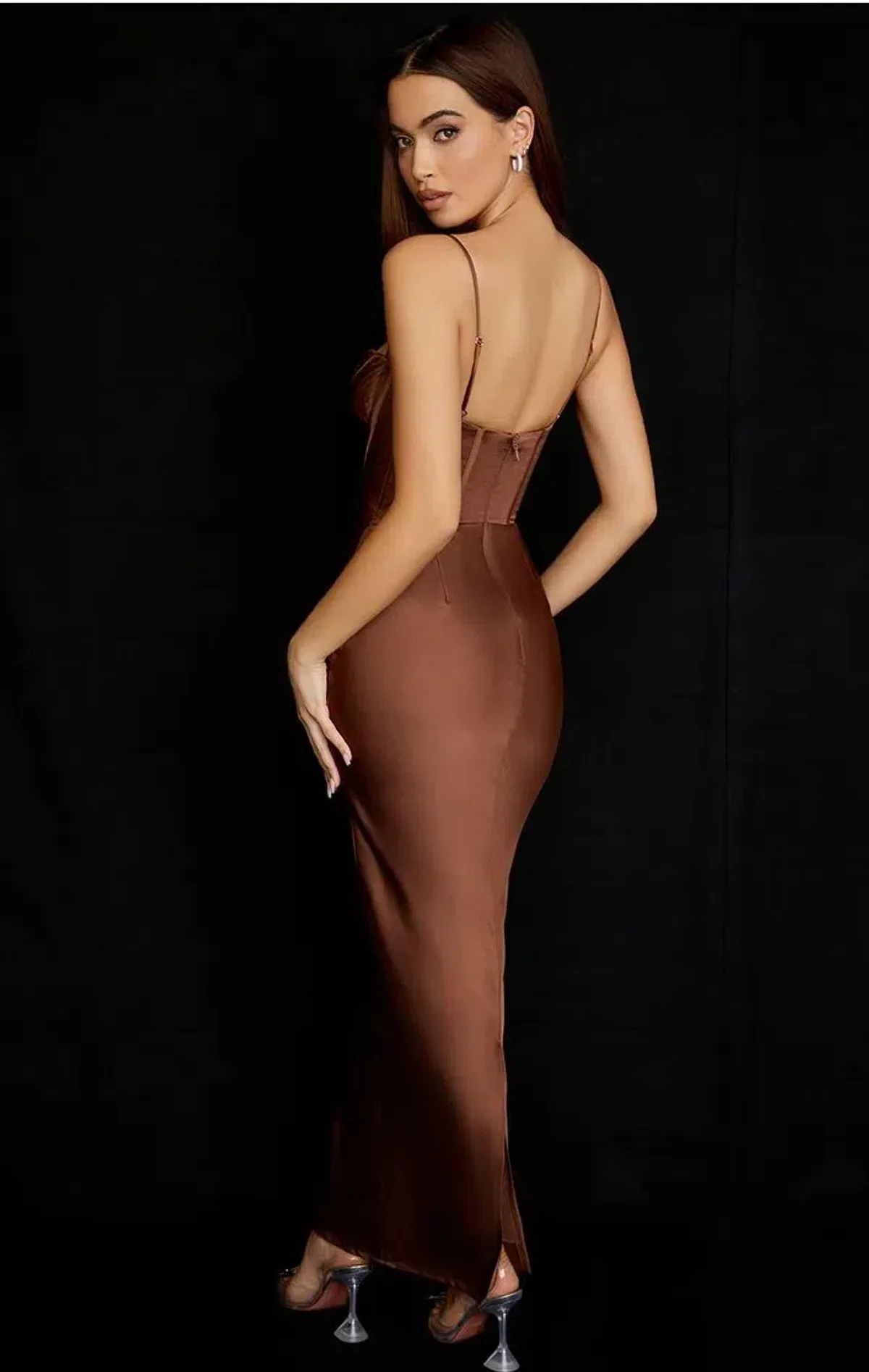 House of CB Charmaine Maxi Dress in Chocolate Brown Size XS / Au 6 - Image 2