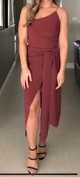 Bec & Bridge Lady Allure Skirt & Top Set Burgundy Size 8 for rent on The Volte - image 3