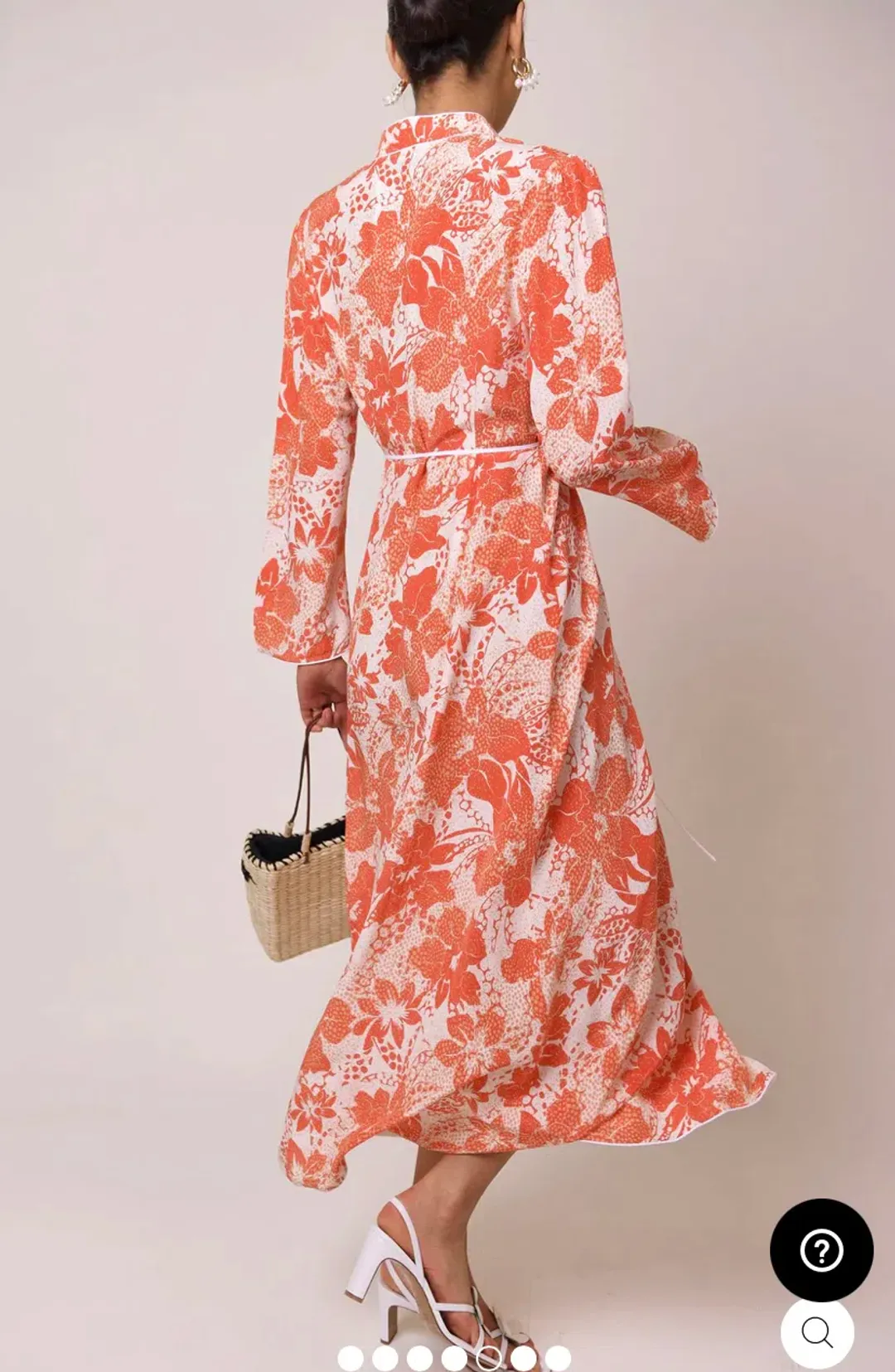 Rixo Cindy Coral Floral Wrap Dress Print Size XS for rent on The Volte - main image