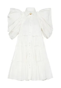 Aje Swift Butterfly Sleeve Smock Mini Dress White Size 4 for rent on The Volte - image 6