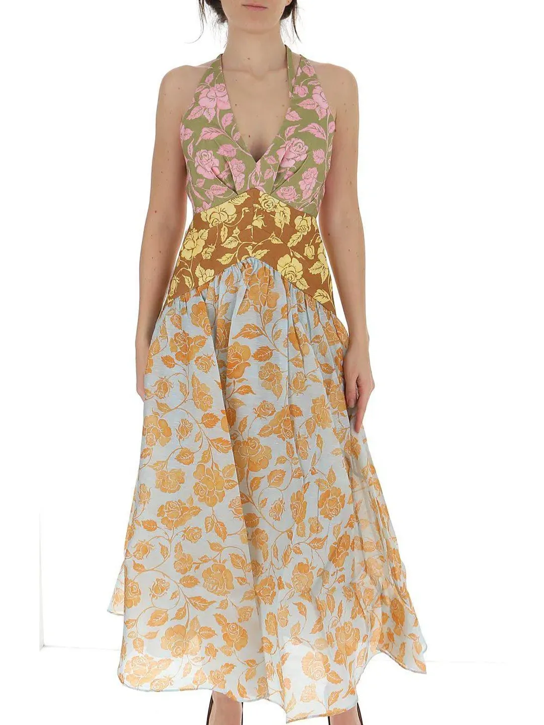 Zimmermann Lovestruck V Neck Midi Dress Print Size 0 for rent on The Volte - main image