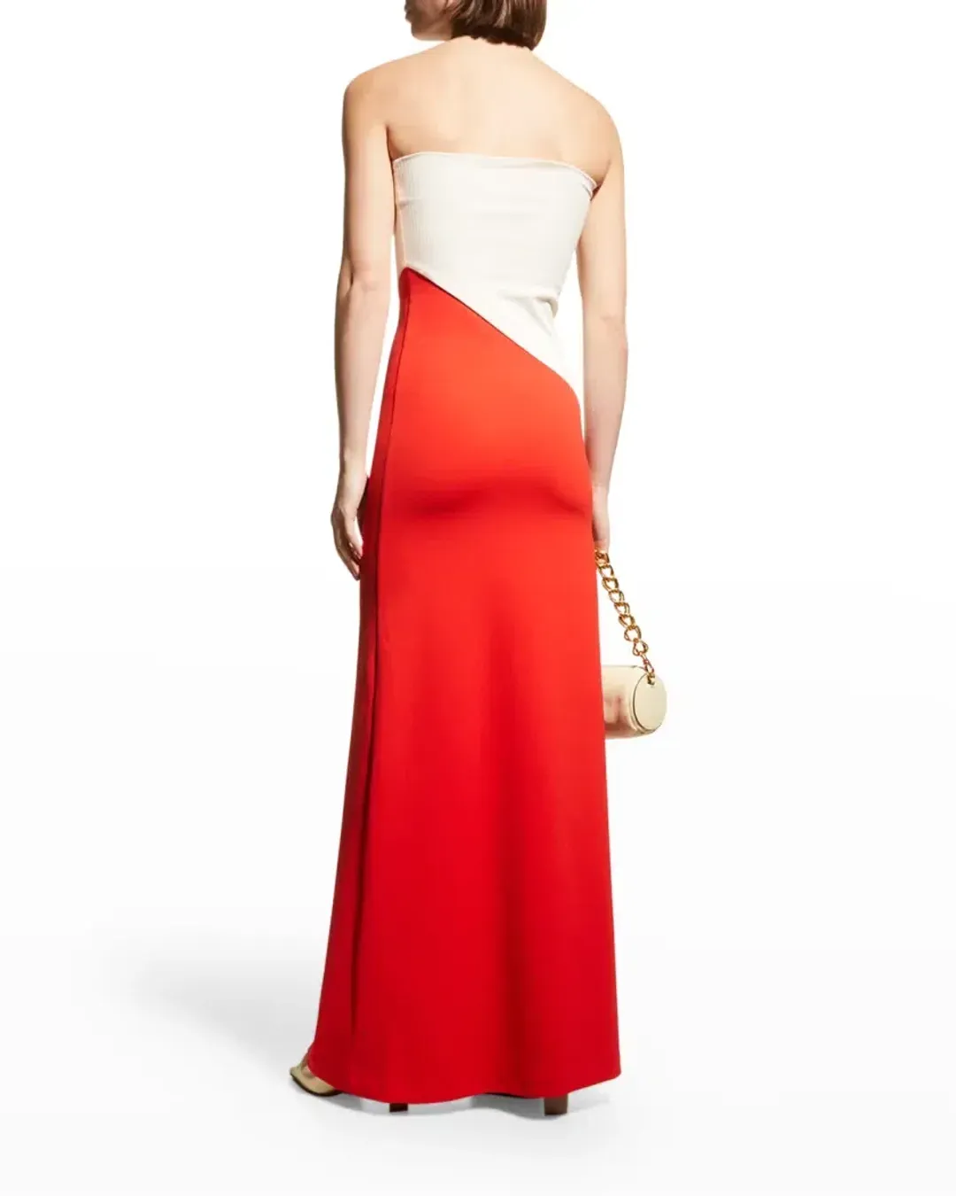 Aaizel Strapless Asymmetrical Line Maxi Dress Two Tone Size 8 for rent on The Volte - main image