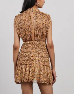 Shona Joy Colette High Neck Sleeveless Corded Mini Dress Print Size 12 for rent on The Volte - image 3