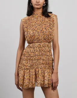 Shona Joy Colette High Neck Sleeveless Corded Mini Dress Print Size 12 for rent on The Volte - image 2