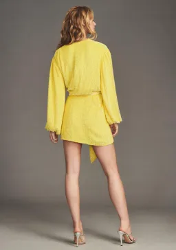 Retrofete Gabriella Robe Lemonade Yellow Size 8 for rent on The Volte - image 4