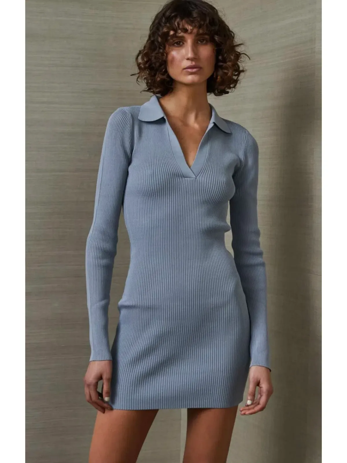 Bec & Bridge Harper Knit Mini Dress in Storm Blue Size AU 6 - Image 2