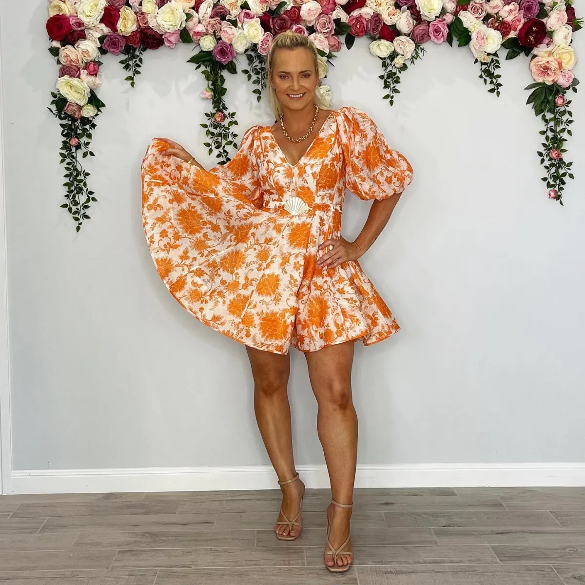 Zimmermann Postcard Puff Sleeve Mini Dress Floral Size 1 (10) for rent on The Volte - main image