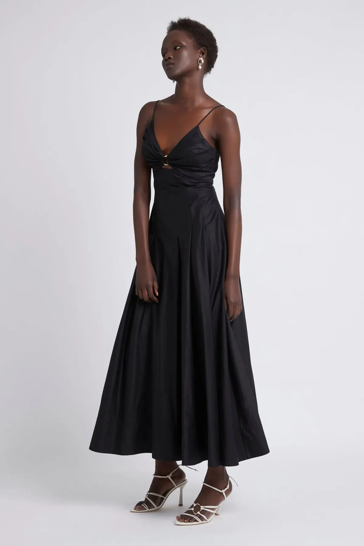 Aje Solstice Strappy Ring Midi Dress Black Size 8 - Image 2
