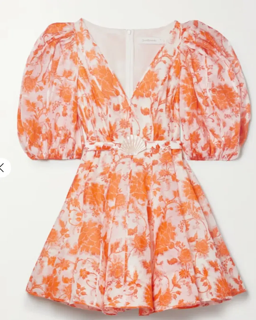 Zimmermann Postcard Puff Sleeve Mini Dress Print Size 1/Au 10 for rent on The Volte - main image