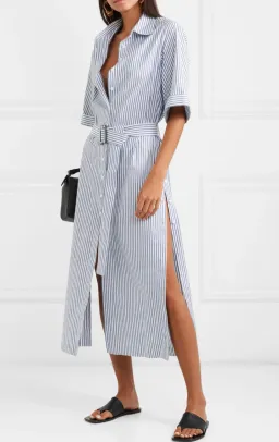 Anna Quan Zola Belted Striped Midi Dress Print Size 8 for rent on The Volte - image 7