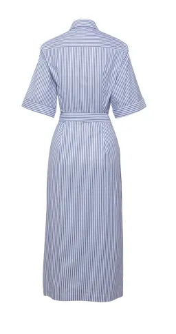 Anna Quan Zola Belted Striped Midi Dress Print Size 8 for rent on The Volte - image 6