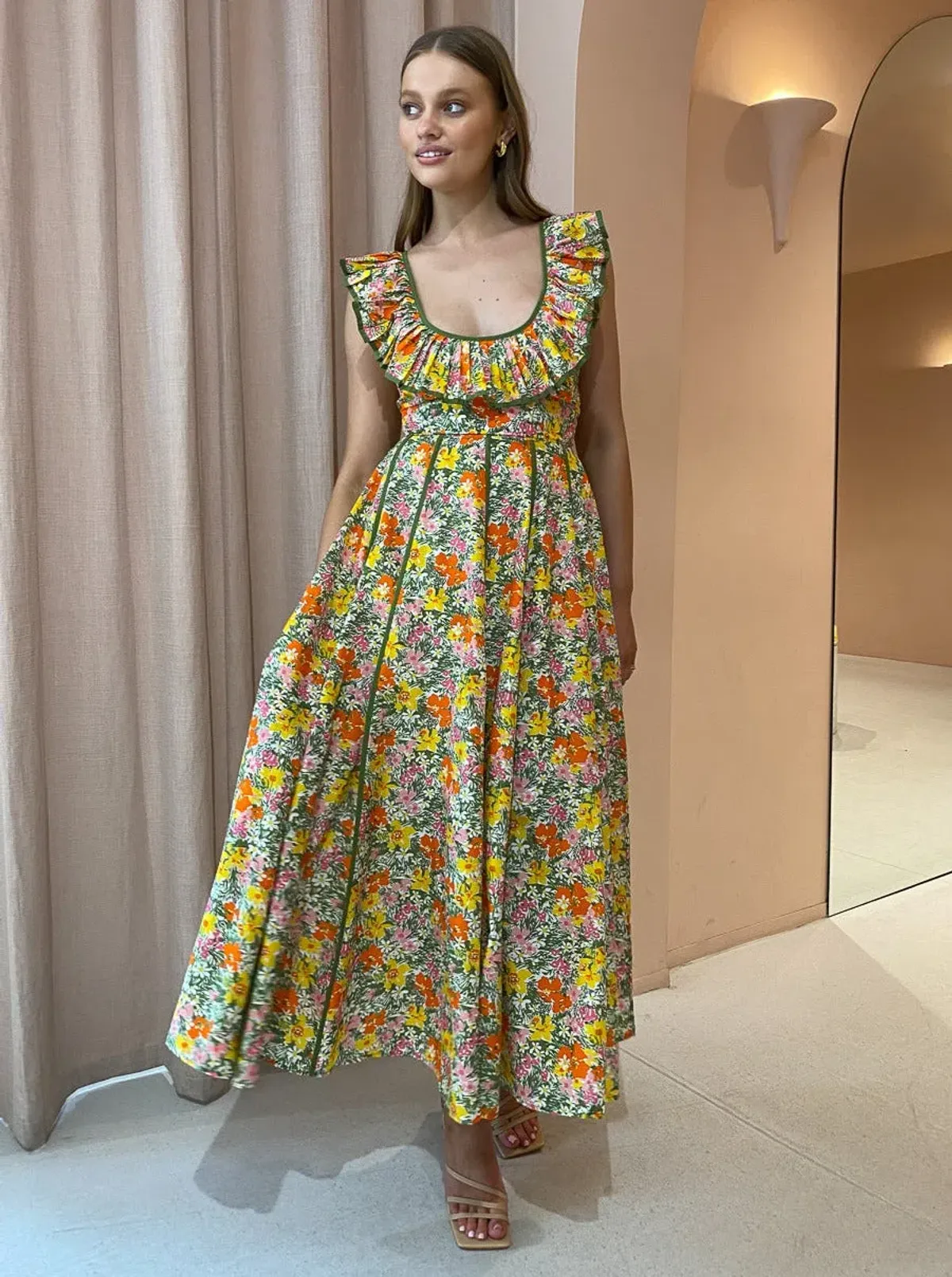Alemais Cabana Midi Apron Dress Print Size 8 - Image 3