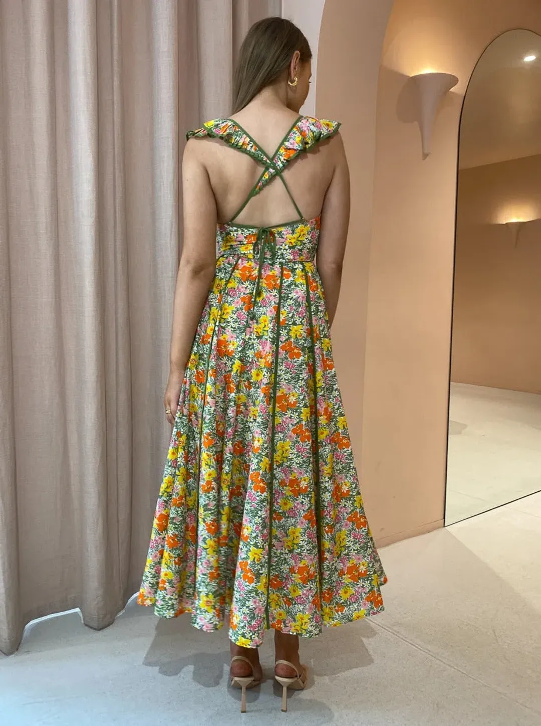 Alemais Cabana Midi Apron Dress Print Size 8 for rent on The Volte - main image