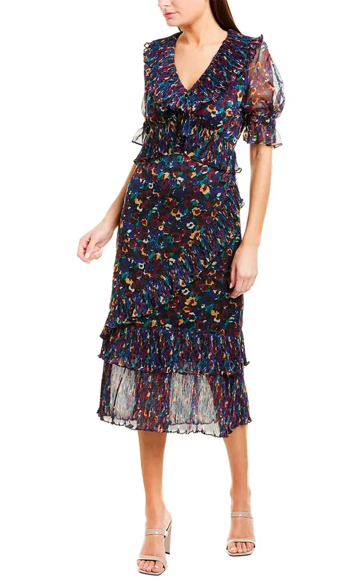 Talulah On the Rocks Midi Dress in Confetti Bloom Print Size L - Image 1