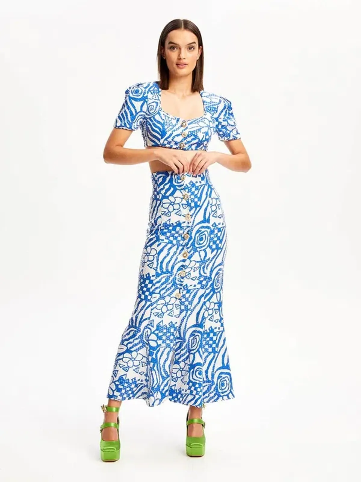 Alice McCall Daisy Daze Crop Top and Skirt Set Print Size 6 - Image 2