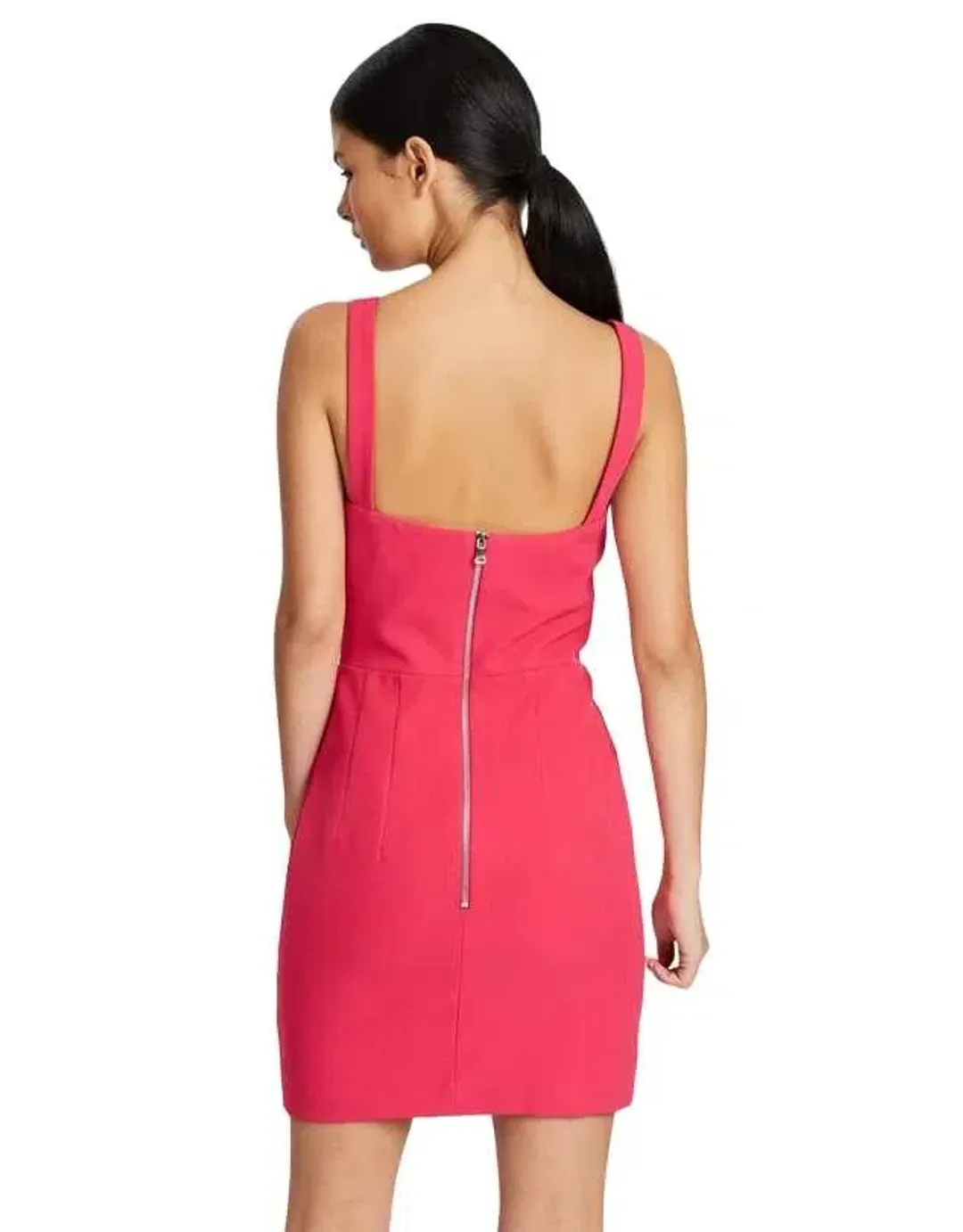 By Johnny Bust Panelled Mini Dress in Deep Pink Size 8 for rent on The Volte - main image