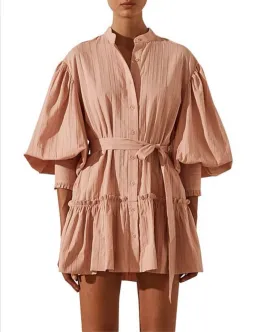 Shona Joy Ella Balloon Sleeve Mini Dress Pink Size 8 for rent on The Volte - image 1
