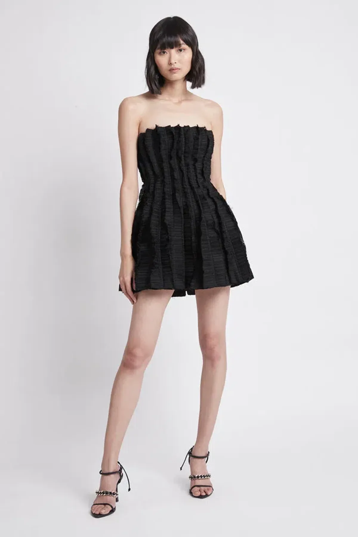 Aje Hybrid Sleeveless Mini Dress Black Size 8 for rent on The Volte - main image