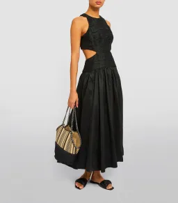 Aje Introspect Cut Out Midi Dress Black Size 8 for rent on The Volte - image 2
