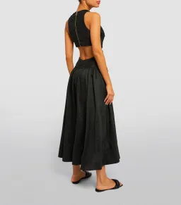 Aje Introspect Cut Out Midi Dress Black Size 8 for rent on The Volte - image 3