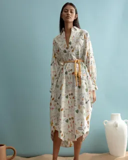 Alemais Sam Pauletto Golden Hand Midi Shirt Dress Print Size 10 for rent on The Volte - image 1