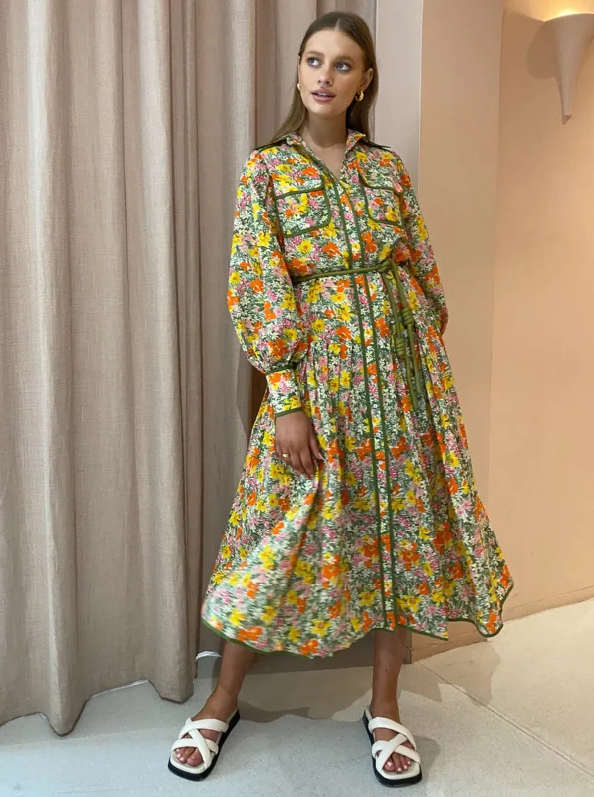 Alemais Cabana Midi Shirtdress Print Size 12 - Image 1