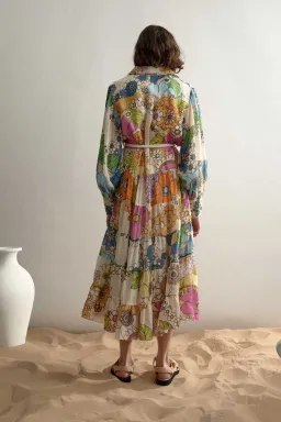 Alemais Farrah Tiered Shirt Dress Print Size 14 for rent on The Volte - image 3