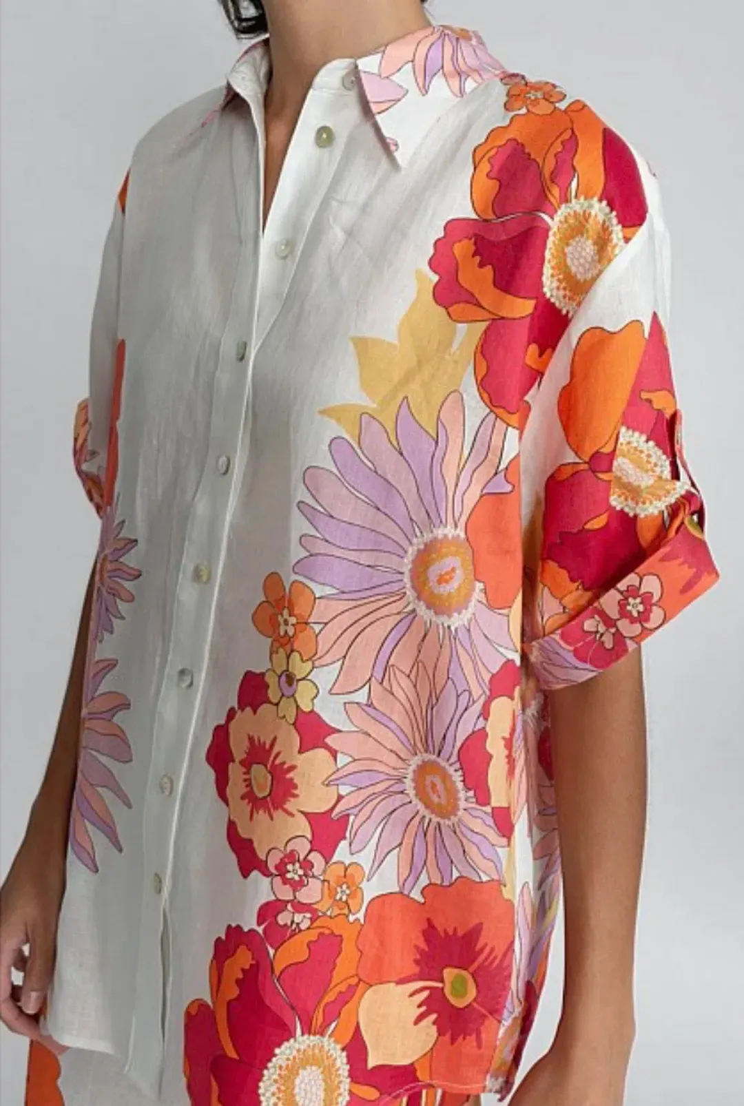 Alemais Calista relaxed shirt & Circle Skirt Print Size 14 for rent on The Volte - main image
