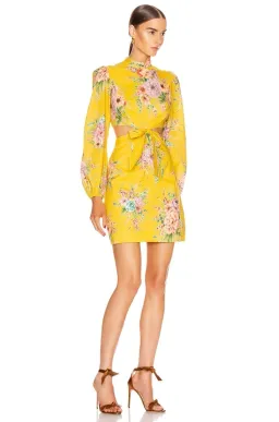 Zimmermann Zinnia Bow Cut Out Mini Dress Print Size 8 for rent on The Volte - image 1