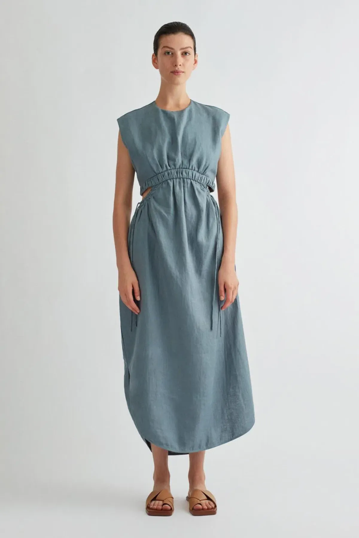 Camilla and Marc Cora Midi Dress in Dusty Blue Size 10 for rent on The Volte - main image