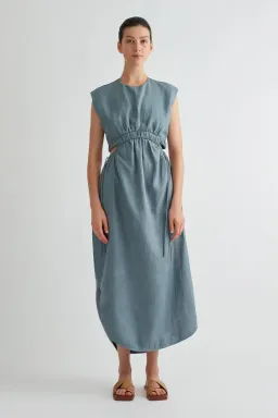 Camilla and Marc Cora Midi Dress in Dusty Blue Size 10 for rent on The Volte - image 1