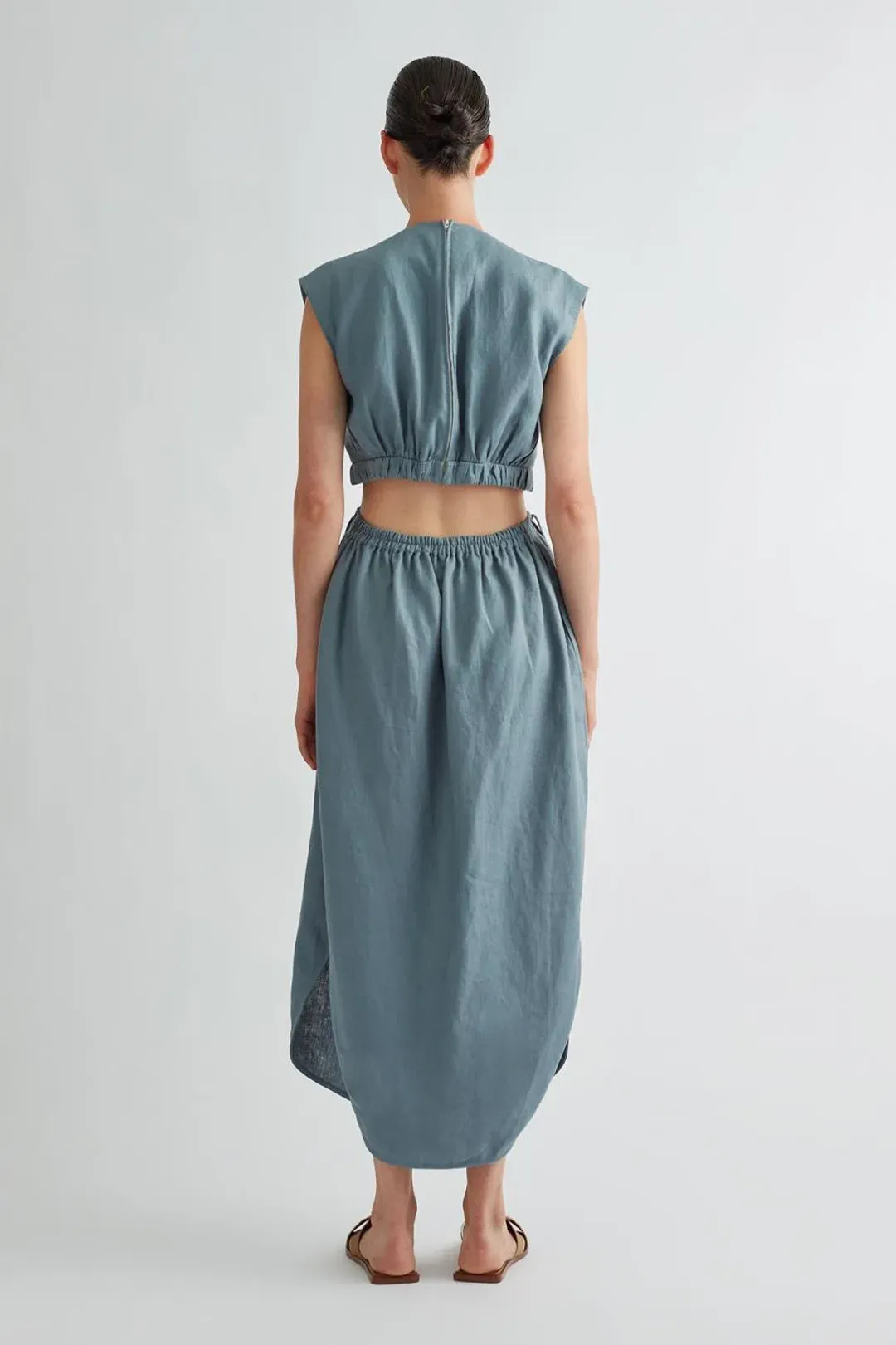 Camilla and Marc Cora Midi Dress in Dusty Blue Size 10 for rent on The Volte - main image