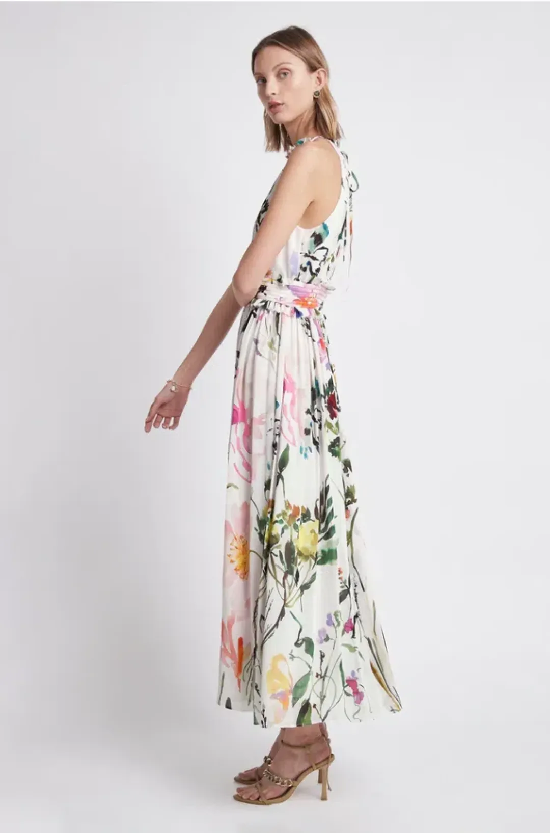 Aje Introspect High Neck Midi Dress Print Size 10 for rent on The Volte - main image