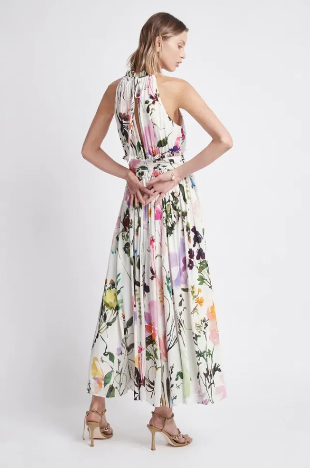 Aje Introspect High Neck Midi Dress Print Size 10 for rent on The Volte - main image
