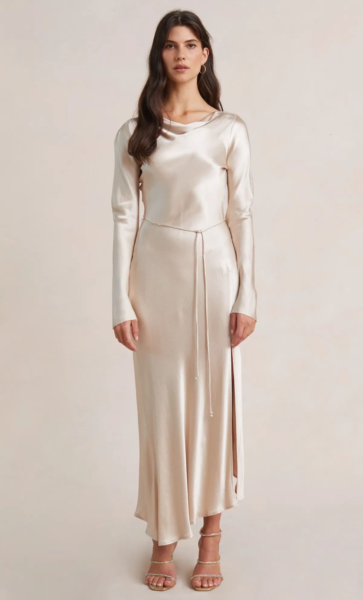 Bec & Bridge Moon Dance Long Sleeve Maxi Dress in Sand Size 6 - Image 1