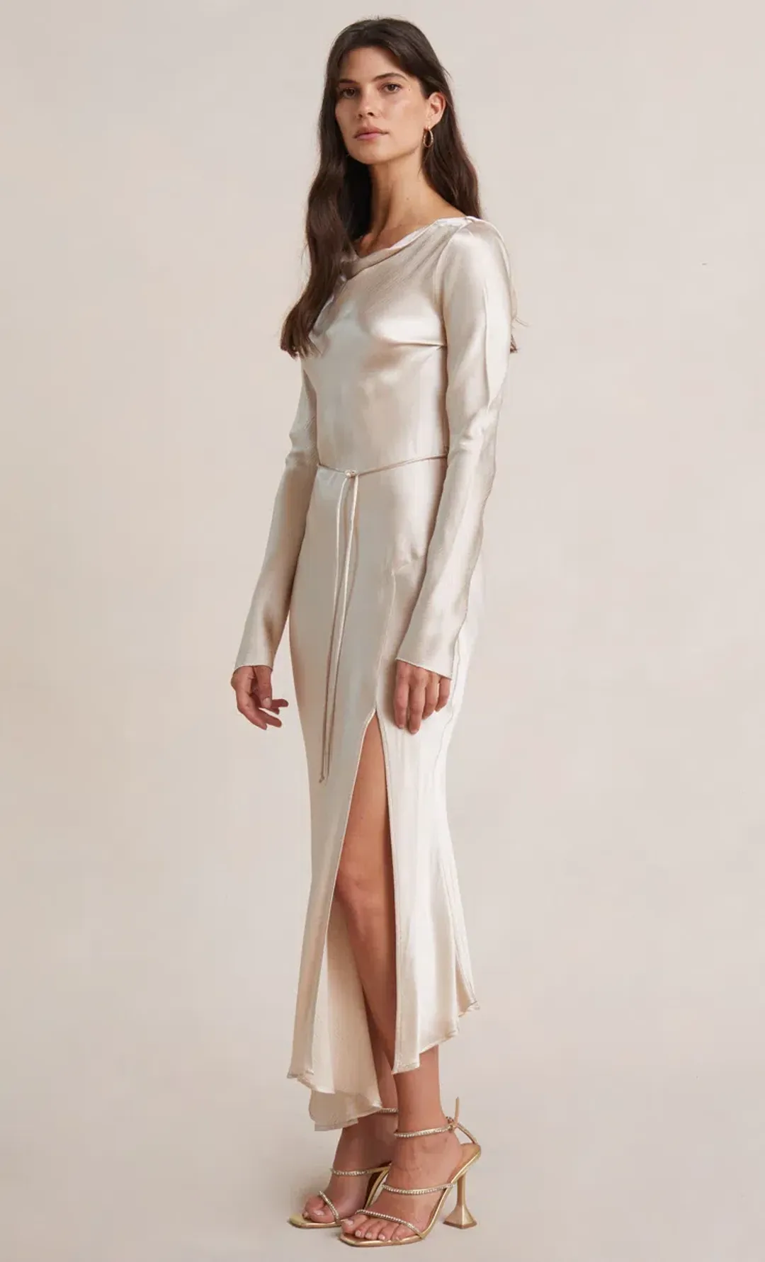Bec & Bridge Moon Dance Long Sleeve Maxi Dress in Sand Size 6 for rent on The Volte - main image