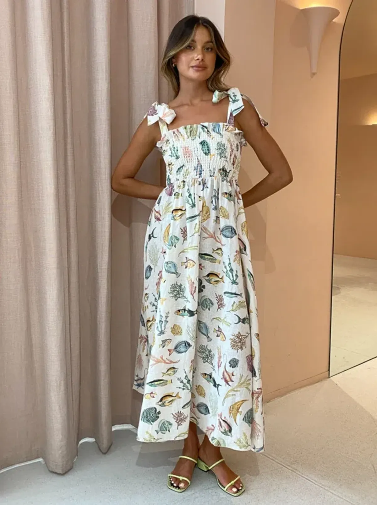 Alemais Wanda Midi Sundress Print Size 10 for rent on The Volte - main image