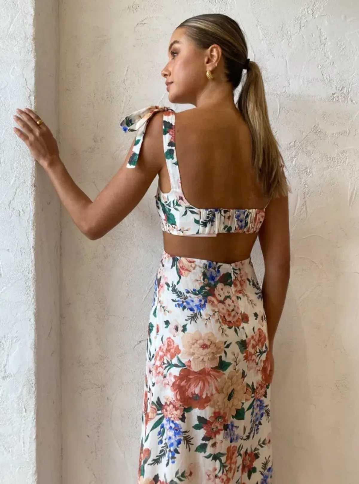 Sofia The Label Mimi Cut Out Midi Dress Botanical Size 10 - Image 5