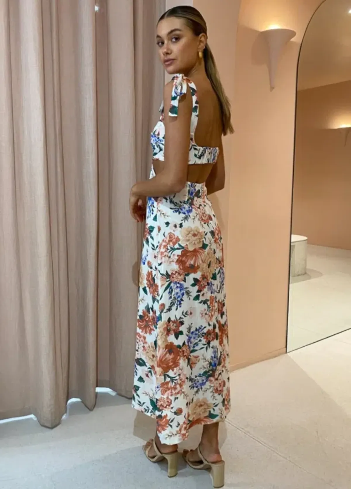 Sofia The Label Mimi Cut Out Midi Dress Botanical Size 10 - Image 4