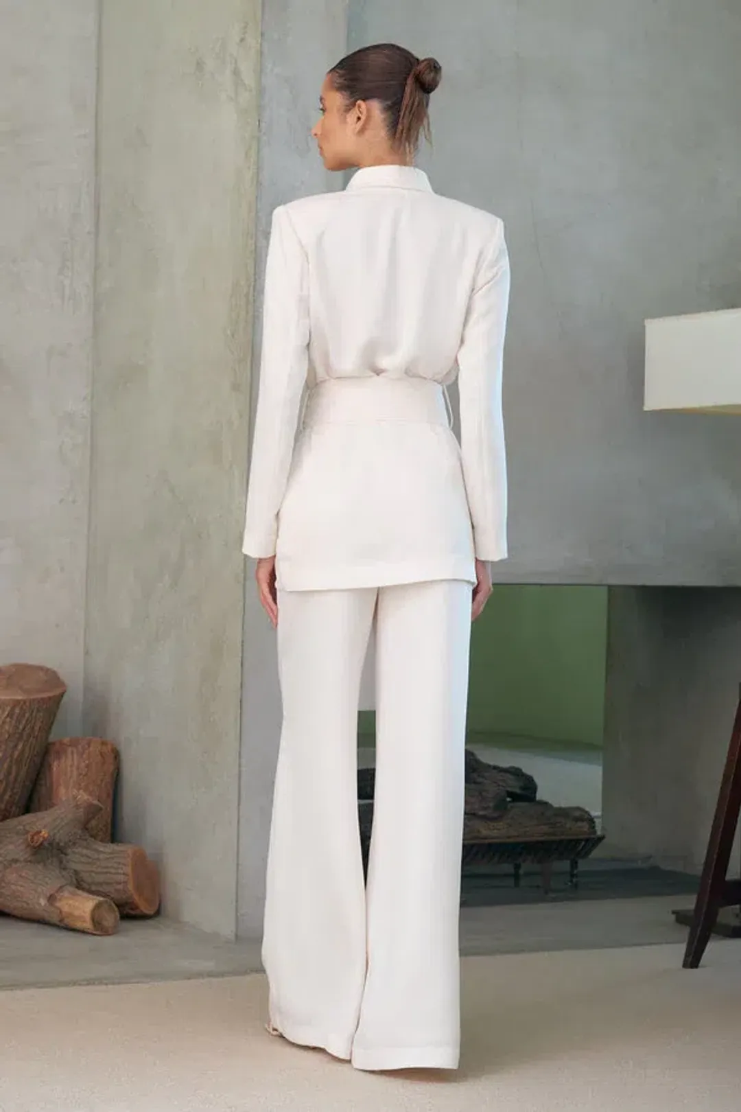 MISHA Liam Blazer Set Ivory Size 8/S for rent on The Volte - main image