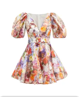 Zimmermann Prima Balloon Sleeve Floral Print Mini Dress Print Size 8 for rent on The Volte - image 6